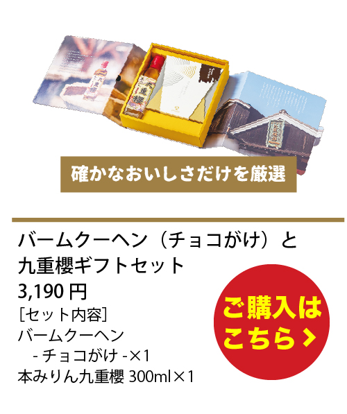 バームクーヘン（チョコがけ）と九重櫻ギフトセット