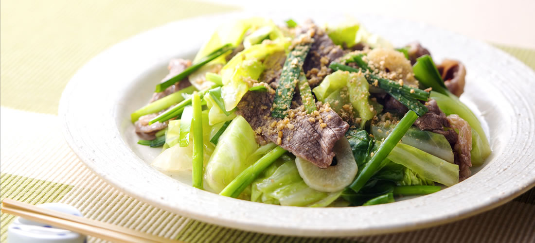牛肉とニラの野菜炒め　料理写真