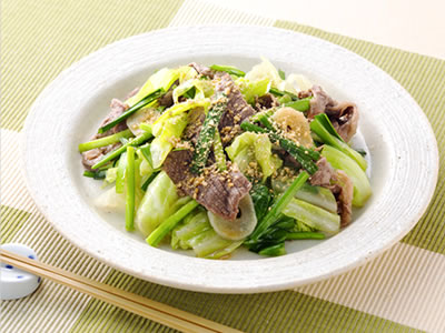 牛肉とニラの野菜炒め　料理写真