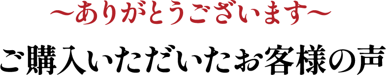 〜ありがとうございます〜ご購入いただいたお客様の声